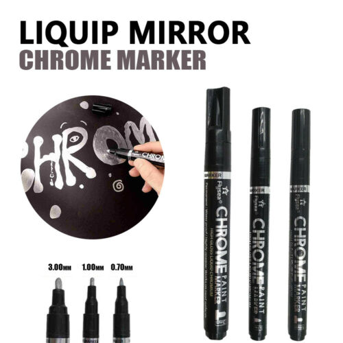 0.7/1/3mmNib Silver Art Liquid Mirror Chrome Marker Pen Smooth Long-Lasting