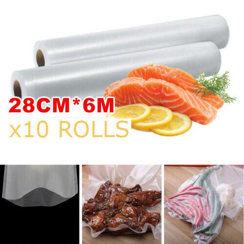 10x Vacuum Food Sealer Roll Bags Saver Seal Storage Heat Commercial