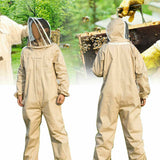 Full Beekeeping Suit Bee Suit Heavy Duty with Leather Ventilated Keeping Gloves