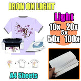 10/20/50/100 sheets A4 Iron Heat Transfer Paper For Light Cotton T-shirt
