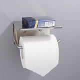 304 Stainless Steel Toilet Roll Holder Paper with Shelf Bathroom Wall Mounted