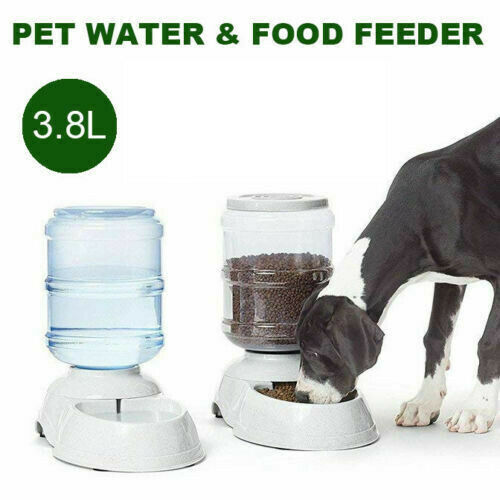 Automatic Water/Food Pet Dog Cat Puppy Dispenser Feeder Bowl Bottle 3.8