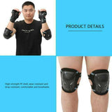 6pc Skating Protective Gear Sets Elbow Knee Pads Bike Skateboard Adult Kid SML