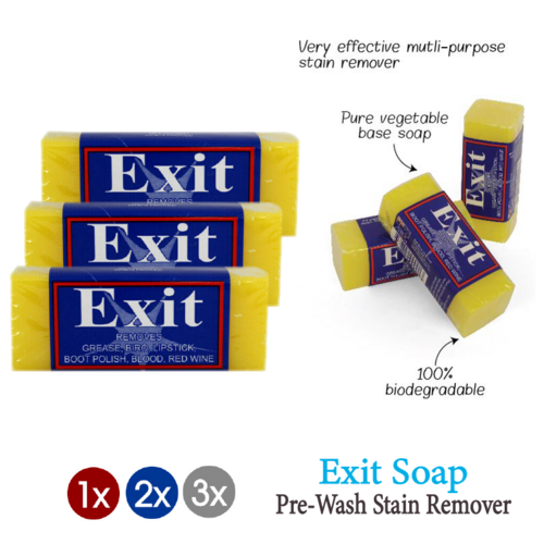 Exit Soap STAIN REMOVER EXIT 50g - Removes Grease Biro Ink Blood Red wine