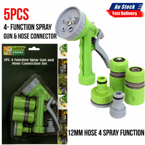 5PCS NEW Garden Hose Nozzle Adjustable Trigger Gun Kit Water Car Sprayer Flower