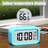 Battery Operated LED Display Digital Alarm Clock Snooze Date Temperature Snooze