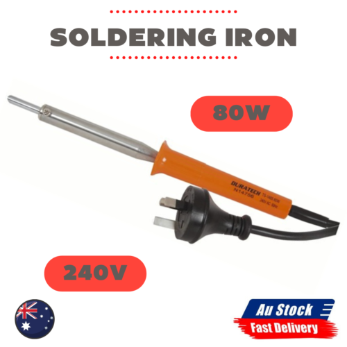 1x 80W 240V Soldering Iron with stainless steel barrel and orange cool grip