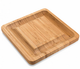 Bamboo Cheese Board & Knife Wooden Serving Cutting Chopping Boards & Knives