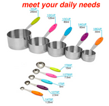 10PCS measuring spoons cups stainless steel baking teaspoon kitchen gadget kit