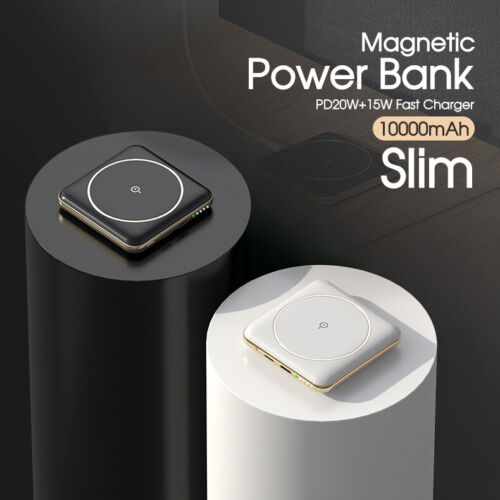 Slim Portable Mini Qi Charger Magnetic Wireless Power Bank 10000mAh NEW