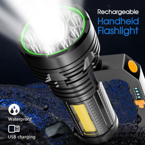 USB Rechargeable LED Searchlight Spotlight Hand Torch Work Light Lamp Flashlight