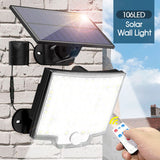 106 LED Solar Motion Sensor Light Outdoor IP65 Wall Security Garden Flood Lamp