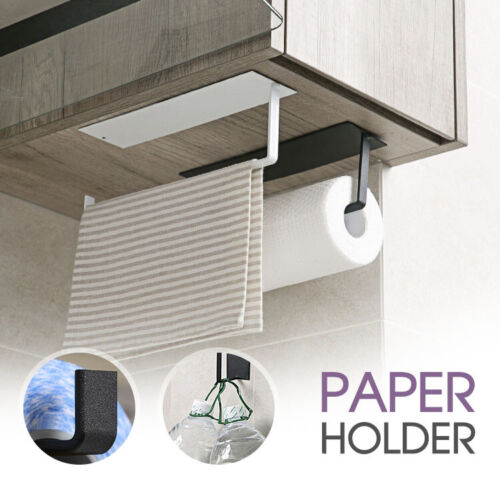 Kitchen Under Cabinet Towel Cup Paper Hanger Rack Organizer Storage Shelf Holder