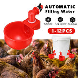 1-12PCS Automatic Chicken Water Cup Waterer Poultry Drinking Bowl Feeder Drinker