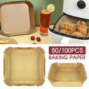 50/100Pcs Air Fryer Disposable Paper Liners Mat Non-Stick oil