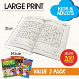 3x Brain Games A5 Sudoku 144pg Activity Books