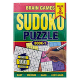 3x Brain Games A5 Sudoku 144pg Activity Books