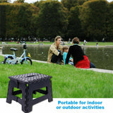 22cm Folding Step Stool Portable Plastic Chair Store Flat Outdoor Camping Seat