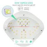 80W SUN FIVE UV Nail Lamp LED Light Gel Polish Dryer Curing Manicure Machine